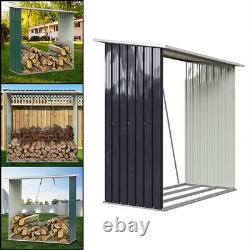 Garden Shed Tool Firewood Storage Shed Log Store Galvanized Metal Outdoor Patios