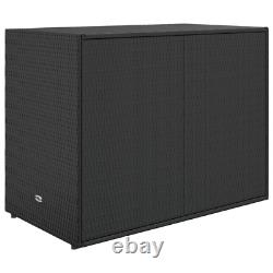 Garden Storage Cabinet Black 100x55.5x80 cm Poly Rattan