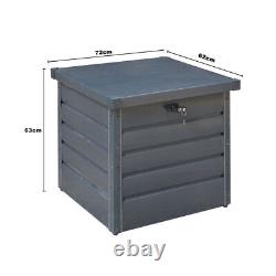 Garden Storage Outdoor Box Metal Utility Chest Cushion Shed Lid Container Tool