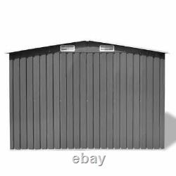 Garden Storage Shed Grey Metal 257x205x178 cm