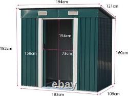 Garden Storage Shed Metal Outdoor Box with Base for Backyard Bike Tool 4ft-10ft