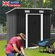 Garden Storage Shed Metal Outdoor Tool Box House Organizer With Roof Base Uk
