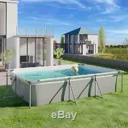 Garden Swimming Pool With Pump Large Metal Rectangle Frame-10FT -Family Pool NEW