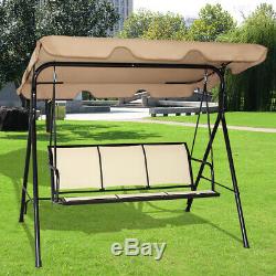 Garden Swing Chair Patio Outdoor Metal Hammock Swinging Bench Lounger 3 Seater