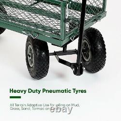 Garden TROLLEY Utility Cart Heavy Duty Trailer Wagon inc Removable/Folding Sides