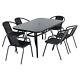 Garden Table Chair Furniture Set Bistro Patio Parasol Dining Table 4/6 Chairs Uk