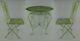 Garden Table With 2 Chairs/sitzpaar For The Garden From Metal Green 122.300g