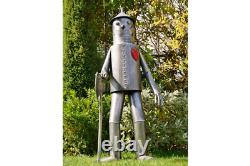 Garden Tin Man Metal Sculptures Silver Standing Indoor Outdoor Statue Figurine