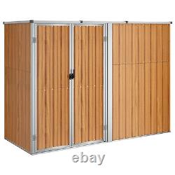 Garden Tool Shed Brown 225x89x161 Galvanised Steel K3E0