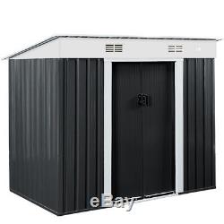 Garden Tool Shed Metal 6x4ft Outdoor Storage House Aluminium Base Store Steel