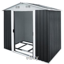 Garden Tool Shed Metal Outdoor Storage House Store Galvanized Steel Apex Base