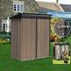 Garden Tools Shed Metal Cabinet Box Unit Tool Storage Shelves Roof Latched Door