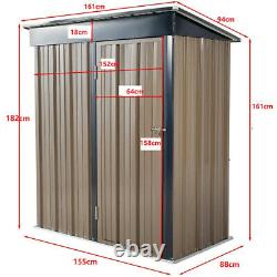 Garden Tools Shed Metal Cabinet Box Unit Tool Storage Shelves Roof Latched Door