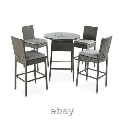Gardenline Garden Set Rattan Effect High Table With Ice Bucket and Chairs Patio