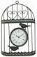 Gardenwize Garden Outdoors Wall Mountable Metal Vintage Bird Cage Clock Black