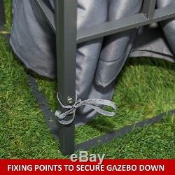 Gazebo Garden Gazebo 3x3 Mtr Graphite Grey Fully Waterproof Pvc Lined Canopy