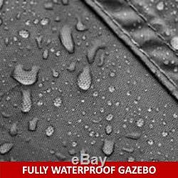 Gazebo Large Heavy Duty 57kg Garden Gazebo Fully Waterproof Canopy, 3x4 Grey