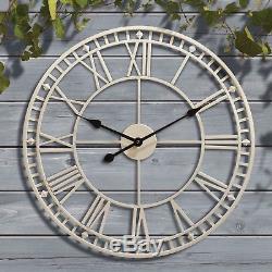 Giant Garden Wall Clock Roman Numeral Metal Outdoor Large Round Face 60cm NEW