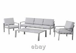 GoodHome Moorea Steel grey 5 Seater Coffee set- Garden Furniture 1059