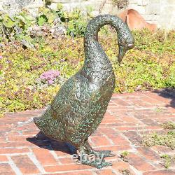 Goose 55cm Bronze Metal Garden Ornament