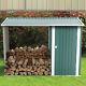 Green Garden Firewood Storage House Log Rack Outdoor Tools Shed Galvanized Steel