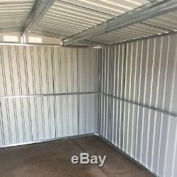 Green Metal Garden Shed 6x4, 8x4, 8x6, 8x10ft Steel House Storage with Free Base
