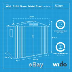 Green Metal Garden Shed Steel Panel Outdoor Tool Storage Bike 4 Sizes Wido