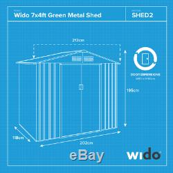 Green Metal Garden Shed Steel Panel Outdoor Tool Storage Bike 4 Sizes Wido