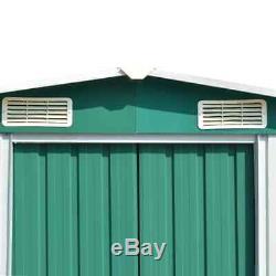 Green Outdoor Garden Metal Storage Shed Galvanised Steel 3 Sizes Available
