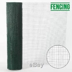 Green PVC Coated Chicken Wire Mesh 30M Fencing Garden Barrier Metal Fence