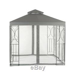 Grey 2.5m Garden Gazebo Polenza Party Tent Patio Shade Outdoor Sun Canopy Nets