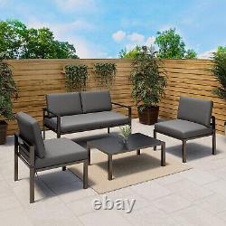 Grey Metal Garden Sofa Set Como FTR058