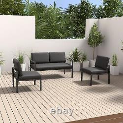 Grey Metal Garden Sofa Set Como FTR058