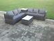 Grey Rattan Sofa Outdoor Garden Furniture Coffee Table Set Patio With Cushions