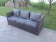 Grey Wicker 3 Seater Rattan Sofa Patio Conservatory Outdoor Garden Furniture