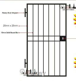 HEAVY DUTY STEEL SECURITY DOOR. METAL GARDEN GATE / WROUGHT IRON GATE- 25mmx25mm