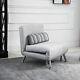 Homcom Futon Sofa Bed Bolster Foldable Lounge Modern Portable Grey