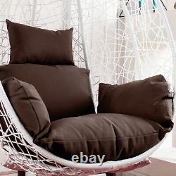 Hanging Egg Chair With Stand Cushion Indoor Outdoor Rattan Garden Swing Chairs