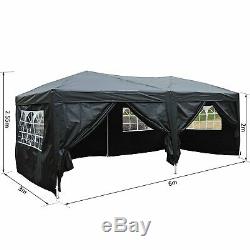 Heavy Duty Easy Erect Marquee Large Pop Up Gazebo Garden Proof Marquees Black