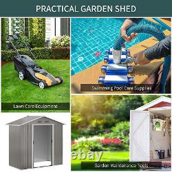 Heavy Duty Galvanised Metal Garden Storage Shed Outdoor Bicycle Tool House