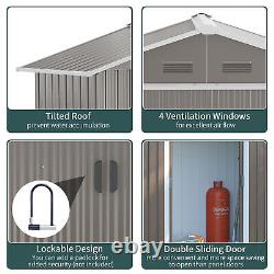 Heavy Duty Galvanised Metal Garden Storage Shed Outdoor Bicycle Tool House