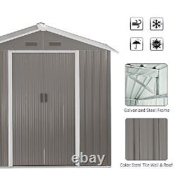 Heavy Duty Galvanised Metal Garden Storage Shed Outdoor Bicycle Tool House