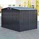 Heavy Duty Garden Storage Shed W Metal Base Sloped Roof 8x6 Ft Anthracite Grey