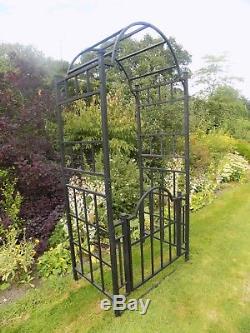 Heavy Duty Metal Garden Arch with Gate Arch and Gate Arched Gateway