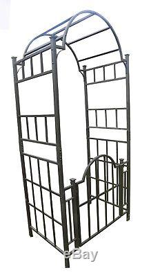 Heavy Duty Metal Garden Arch with Gate Arch and Gate Arched Gateway
