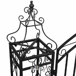 Heavy Duty Wrought Iron Metal Arched Scroll Tall Garden Gate Strength Dual Gates