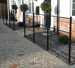 Heavy Wrought Iron Metal Garden Fencing / Steel Estate Railings / Fence Panels