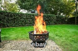 Hexagonal Fire Pit Patio Heater Stove Brazier Outdoor Garden Log Wood Burner