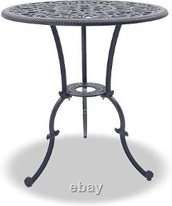 Homeology BANGUI Garden & Patio Table & 4 Large Chairs Bistro Set Grey