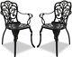 Homeology Bangui 2-large Garden & Patio Chairs With Armrests In Black